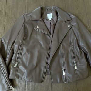 Brown leather jacket small